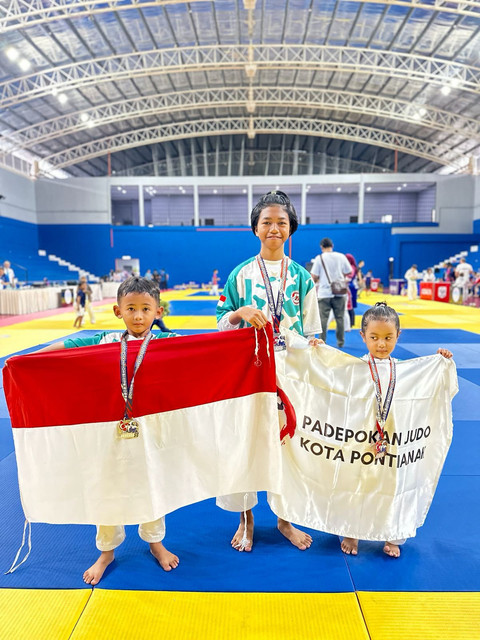 3 atlet cilik Pontianak meraih medali di Johor International Judo Championship. Foto: Dok. Istimewa