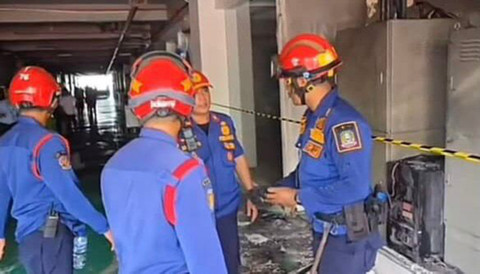 Ruangan panel listrik di Rumah Sakit Hermina, Bekasi Selatan terbakar. Foto: Dok. Istimewa