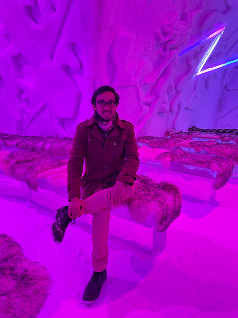 Salah satu sudut kamar di dalam Hotel-de-Glace (Hotel Es)