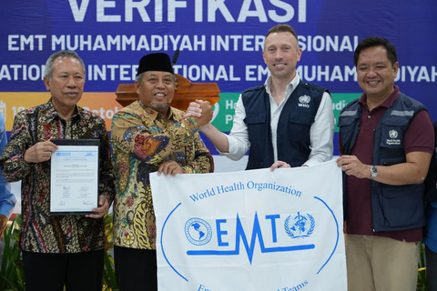 Emergency Medical Team (EMT) Muhammadiyah dinyatakan terverifikasi oleh World Health Organization (WHO) sebagai tim medis darurat berstandar internasional pertama dari Indonesia. Foto: Dok. Muhammadiyah