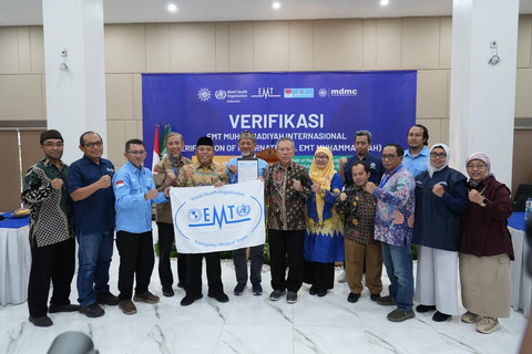 Emergency Medical Team (EMT) Muhammadiyah dinyatakan terverifikasi oleh World Health Organization (WHO) sebagai tim medis darurat berstandar internasional pertama dari Indonesia. Foto: Dok. Muhammadiyah