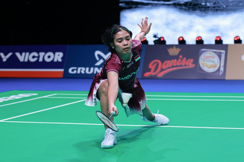 Gregoria Mariska Tunjung di Denmark Open 2025. Foto: PBSI