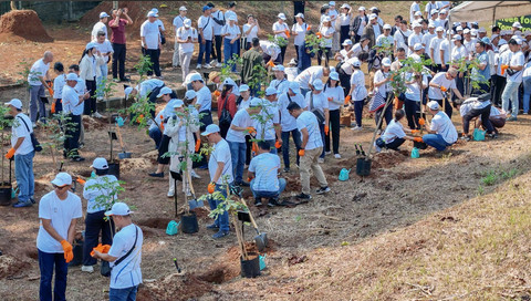 Penanaman pohon trembesi dalam pelaksanaan program Trees for Tomorrow. Foto: dok. Kawan Lama Group 