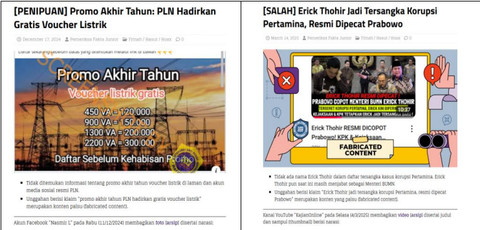 Hoaks Selama 1 Tahun Pemerintah Prabowo-Gibran.  Foto: Dok. Mafindo