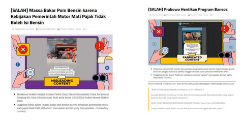 Hoaks Selama 1 Tahun Pemerintah Prabowo-Gibran.  Foto: Dok. Mafindo