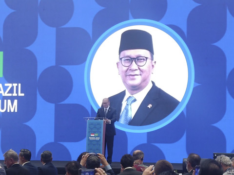 Menteri Investasi dan Hilirisasi sekaligus CEO Danantara Indonesia, Rosan Roeslani, dalam acara Indonesia-Brasil Business Forum, Jakarta, Kamis (23/10/2025). Foto: Muhammad Fhandra Hardiyon/kumparan