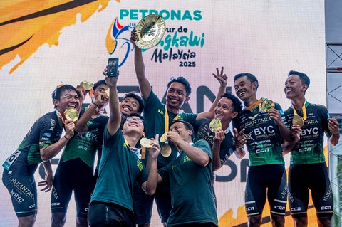 Indonesia Berjaya di Asia: Nusantara Pro Cycling Team ukir sejarah di Le Tour de Langkawi 2025. Foto: Dok. Istimewa