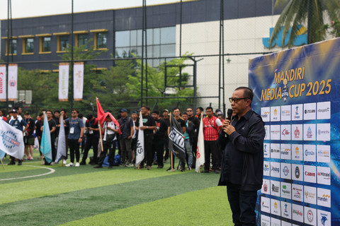 Turnamen mini soccer bertajuk Mandiri Media Cup 2025 resmi dibuka di CIBIS Park, Jakarta Selatan, pada Selasa (28/10/2025). Foto: Dok. PSSI Pers