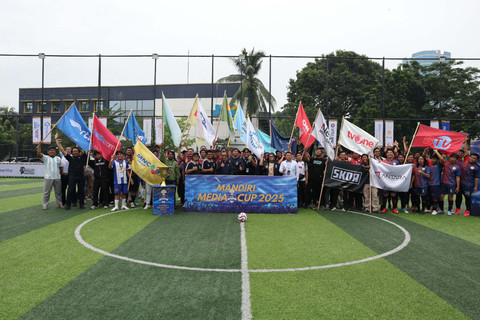 Turnamen mini soccer bertajuk Mandiri Media Cup 2025 resmi dibuka di CIBIS Park, Jakarta Selatan, pada Selasa (28/10/2025). Foto: Dok. PSSI Pers