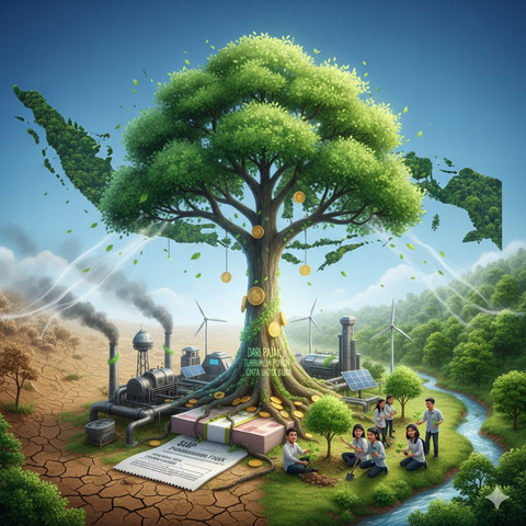 Ilustrasi Dari Pajak ke Pohon: Ketika Setoran Negara Jadi Napas Bumi(Sumber: Gemini AI, 2025).