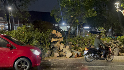 Mobil hancur akibat pohon tumbang di Jalan Dharmawangsa Raya, Jakarta Selatan, Kamis (30/10/2025). Foto: Rayyan Farhansyah/kumparan