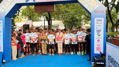 Suasana November Run 2025 oleh Kementerian Sosial sebagai rangkaian peringatan Hari Pahlawan di Taman Mini Indonesia Indah, Jakarta Timur, Minggu (2/11/2025). Foto: Nasywa Athifah/kumparan