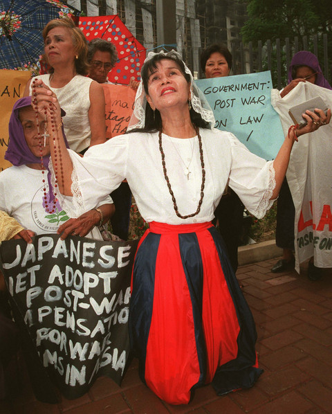 Ilusrasi sejarah jugun ianfu. Foto: CHITO VECINA/AFP