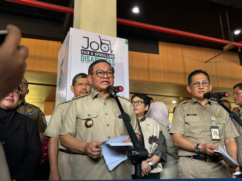 Gubernur DKI Jakarta Pramono Anung usai membuka Job Fair & Upskilling Disabilitas di Taman Ismail Marzuki, Jakarta Pusat pada Senin (3/11/2025). Foto: Amira Nada Fauziyyah/kumparan