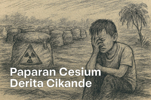 Cikande yang muram pasca tragedi Cesium-137. Slag logam berserakan, simbol dari limbah industri yang tak terawasi. Pohon layu lesu, seolah ikut merasakan paparan yang tak kasat mata. (Dokumen Pribadi)