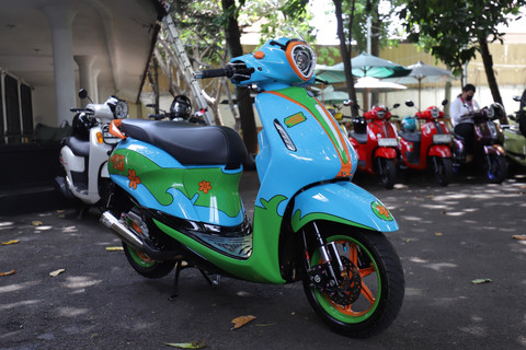 Motor Yamaha Grand Filano modifikasi milik Kevin. Foto: Fitra Andrianto/kumparan