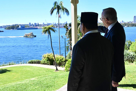 Presiden Republik Indonesia Prabowo Subianto melakukan pertemuan tete a tete dengan Perdana Menteri (PM) Australia Anthony Albanese di Kirribilli House, Sydney, pada Rabu (12/11/2025). Foto: Cahyo - Biro Pers Sekretariat Presiden