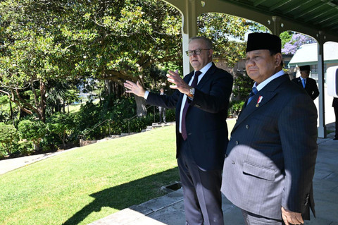 Presiden Republik Indonesia Prabowo Subianto melakukan pertemuan tete a tete dengan Perdana Menteri (PM) Australia Anthony Albanese di Kirribilli House, Sydney, pada Rabu (12/11/2025). Foto: Cahyo - Biro Pers Sekretariat Presiden