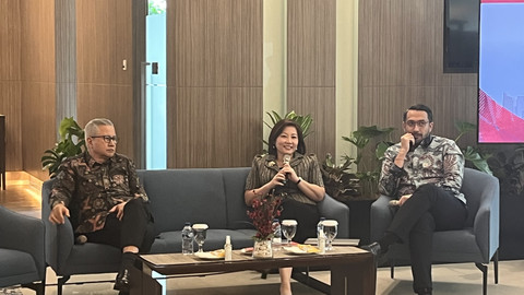 Managing Director Non-financial Holding Operasional Danantara, Febriany Eddy, saat Coffee Morning Danantara, Jumat (14/11/2025).  Foto: Fariza Rizky Ananda/kumparan