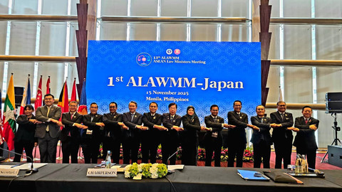 Suasana saat Menteri Hukum (Menkum) Supratman Andi Agtas saat menghadiri forum Menteri Hukum se-ASEAN dan Jepang di Manila, Filipina, Sabtu (15/11/2025).  Foto: Dok. Kementerian Hukum RI