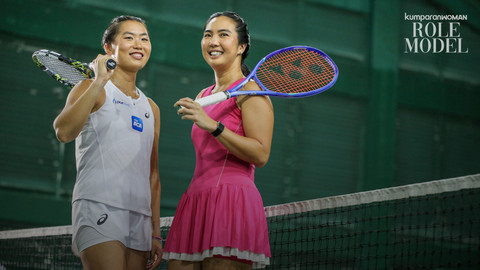 Pemain olahraga tenis asal Indonesia, Janice Tjen dan Aldila Sutjiadi. Foto: Aditia Noviansyah/kumparan