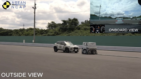 Uji tabrak Suzuki Fronx SGX produksi PT Suzuki Indomobil Motor di ASEAN NCAP. Foto: dok. ASEAN NCAP