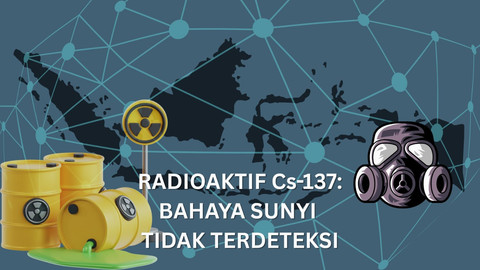 Gambar dibuat menggunakan canva yang menggambarkan bahaya radiasi yang menyebar luas 