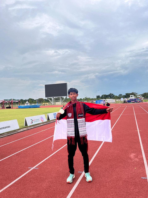 Galuh Candra Hidayat, Atlet Asal Pringsewu Meraih Medali di nomor middle distance. | Foto: Istimewa