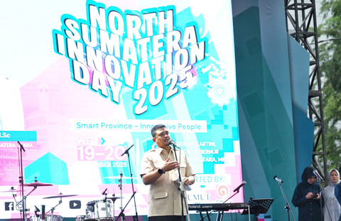 Gubernur Sumatera Utara (Sumut) Muhammad Bobby Nasution membuka North Sumatera Inovation Day 2025 di Parkiran Kartini Kantor Gubernur Sumut Jalan R.A Kartini Medan, Rabu (19/11/2025). Foto: Dok. Istimewa