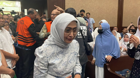 Sidang pembacaan putusan kasus dugaan korupsi akuisisi PT Jembatan Nusantara oleh PT ASDP Indonesia Ferry (Persero), di Pengadilan Tipikor Jakarta, Kamis (20/11/2025). Foto: Fadhil Pramudya/kumparan