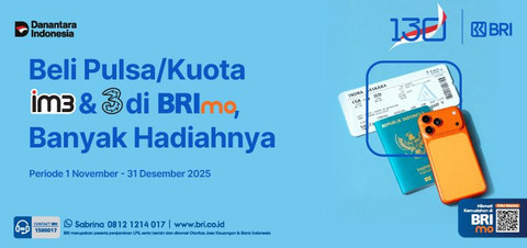 Raih hadiah iPhone 17 hingga Umrah dengan top up pulsa/kuota pakai BRImo Foto: Dok. BRI