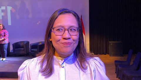 Vice President Corporate Communications KAI Anne Purba di Teater Wahyu Sihombing, Menteng, Jakarta Pusat, Jumat (28/11). Foto: Nasywa Athifah/kumparan