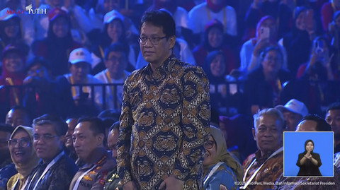 Menteri Keuangan Purbaya Yudhi Sadewa saat menghadiri puncak Hari Guru Nasional 2025 di Indonesia Arena, Senayan, Jakarta Pusat, Jumat (28/11/2025). Foto: YouTube/ Sekretariat Presiden