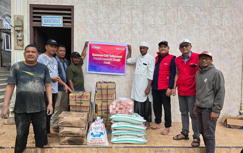 Posco bantuan Telkomsel di sejumlah lokasi bencana di Aceh. Foto: Dok. Telkomsel
