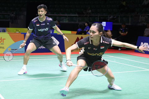 Dejan Ferdinansyah/Bernadine Wardana mewakili Indonesia di ajang Syed Modi India International 2025. Foto: X/ @INABadminton