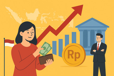 Ilustrasi ekonomi. Ilustrasi dibuat dengan AI