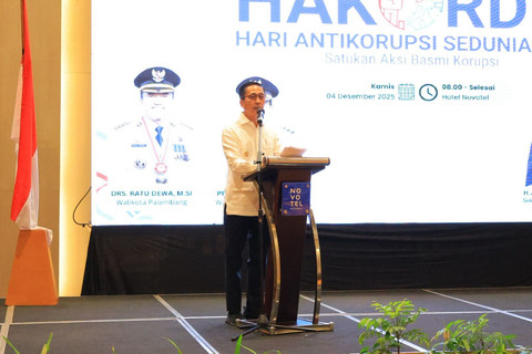 Wali Kota Palembang, Ratu Dewa, dalam kegiatan peringatan Hari Antikorupsi Sedunia/ist. 