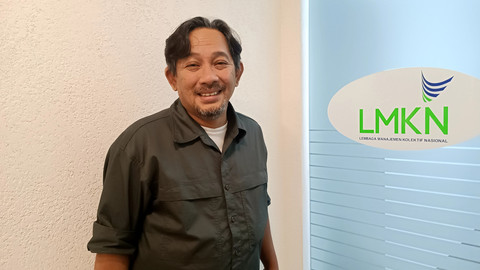 Komisioner LMKN, Makki Parikessit dalam agenda verifikasi dan distribusi royalti digital tahap III tahun 2025, di kawasan Rasuna Said, Rabu (3/12).  Foto: Giovanni/kumparan