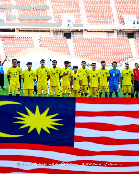 Timnas U-22 Malaysia jelang lawan Laos dalam laga lanjutan Grup B cabor sepak bola putra SEA Games 2025 di Stadion Rajamangala, Bangkok, Sabtu (6/12). Foto: FA Malaysia