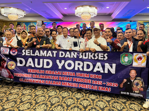 Daud Yordan terpilih menjadi Ketua Umum KONI Kalbar Periode 2025-2029. Foto: Ade Mirza/Hi!Pontianak