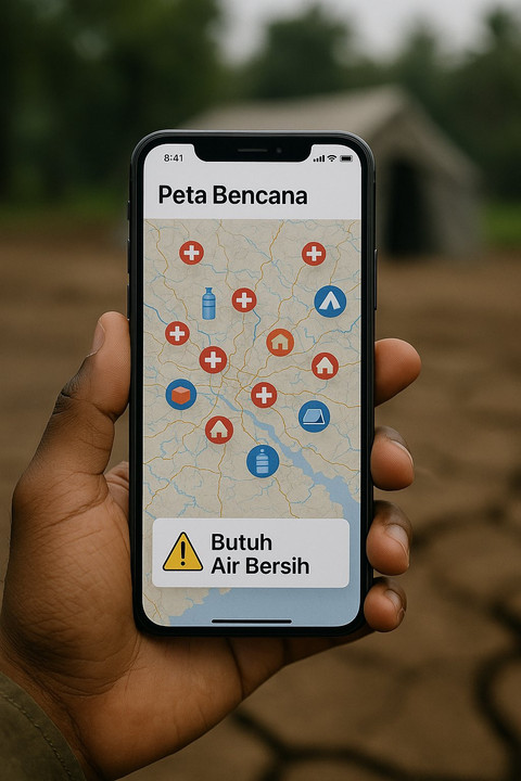 Open Data Aplikasi Bencana, Gambar Ilustasi Oleh Yoga Rifai Hamzah