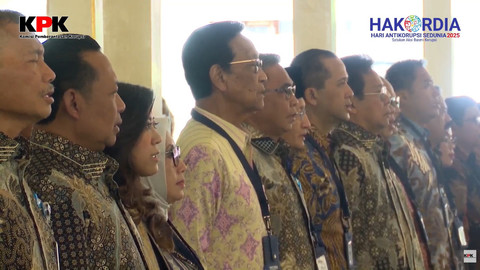 Suasana peringatan Hakordia 2025 di Bangsal Kepatihan, Komplek Kepatihan Danurejan, Yogyakarta, Selasa (9/12/2025). Foto: Youtube/KPK RI