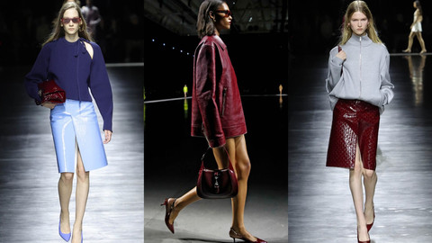 Warna merah Gucci Rosso Ancora pada koleksi debut Sabato De Sarno. Foto: Gucci