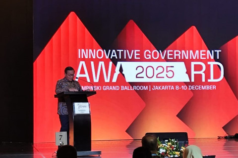 Gubernur Jakarta Pramono Anung dalam acara Innovative Government Award 2025 di Hotel Kempinski, Jakarta, Rabu (10/12/2025). Foto: Jonathan Devin/kumparan