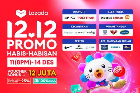 Brand-brand yang memberikan penawaran terbaik selama Lazada 12.12 Promo Habis-Habisan. Foto: dok. Lazada