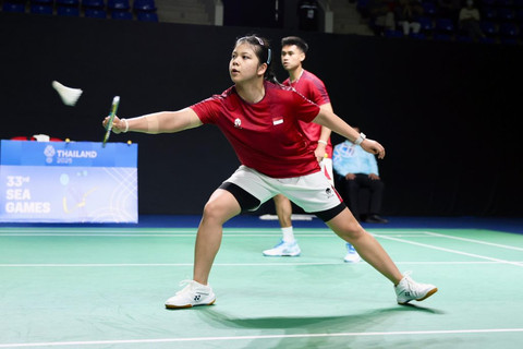 Jafar Hidayatullah/Felisha Pasaribu beraksi di SEA Games 2025 Thailand. Foto: PBSI