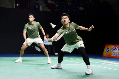 Leo Rolly Carnando/Bagas Maulana beraksi di SEA Games 2025 Thailand. Foto: Dok. PBSI