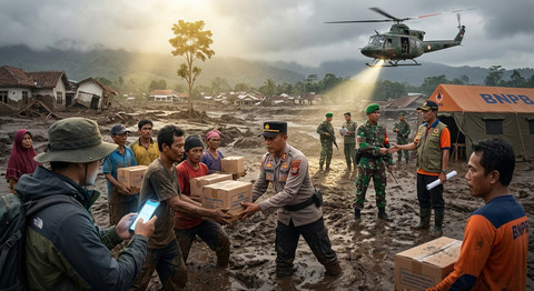 Bangkit bersama demi pulih dari bencana. Ilustrasi: Freepik