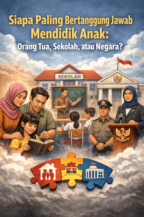 Ilustrasi orang tua, sekolah, dan negara. Foto: Dokumentasi Pribadi