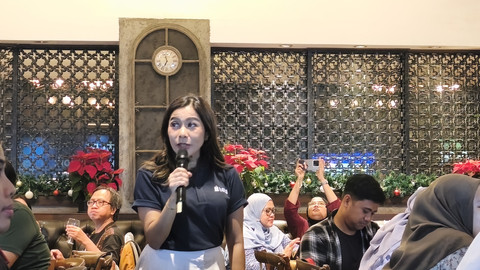 Head of PR BliBli Nazrya Octora dalam acara Jeda with Blibli: A Year-End Media Session" yang digelar pada Rabu (17/12). Foto: Thomas Bosco/kumparan